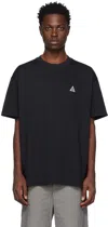 Nike Embroidered Cotton-jersey T-shirt In Black