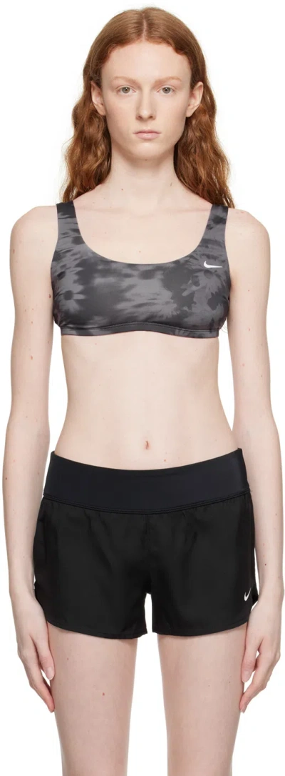 Nike Black Floral Bikini Top In 001 Black