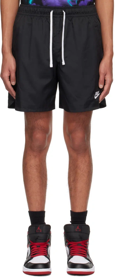 Nike Black Flow Shorts In Black/white