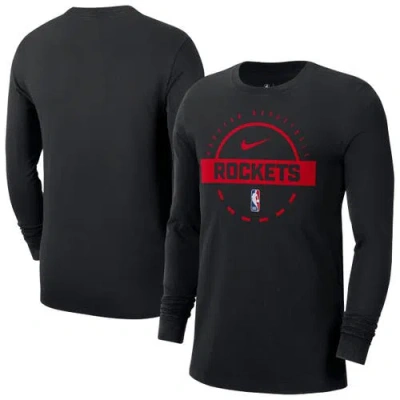 Nike Black Houston Rockets Authentic Long Sleeve Practice T-shirt