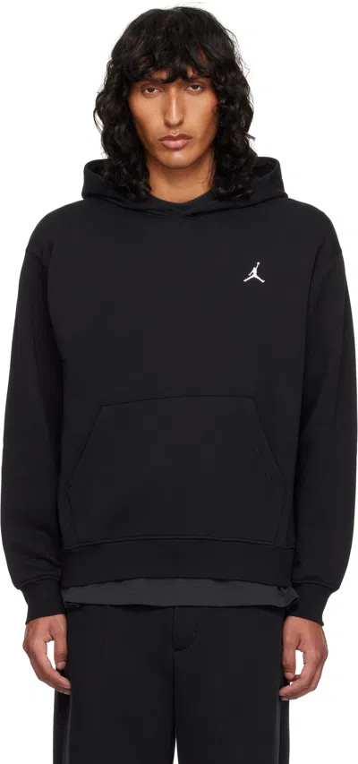 Nike Black Jordan Brooklyn Fleece Hoodie In Black/white
