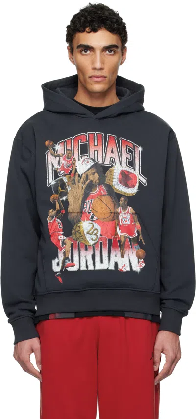 Nike Black Jordan Flight Fleece Hoodie In Off Noir
