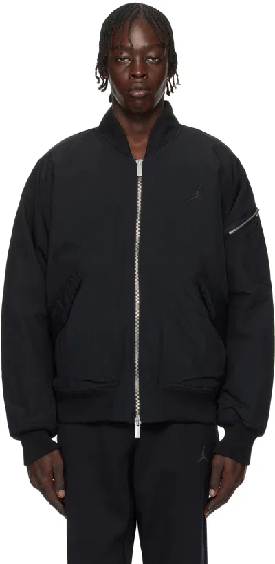 Nike Black Jordan Renegade Bomber Jacket In Black/black