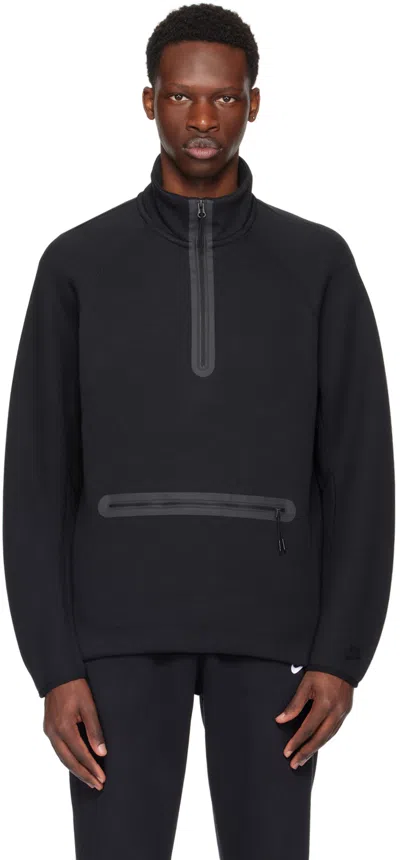 Nike Black Lightweight Tech Sweater In Black/black
