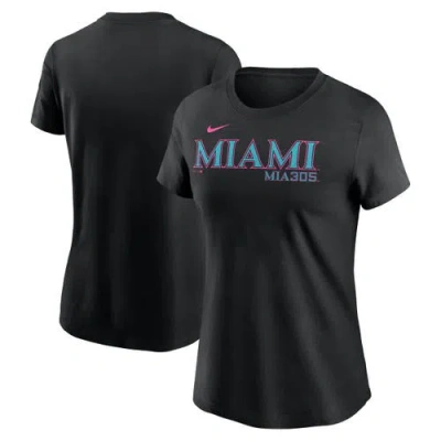 Nike Black Miami Marlins 2025 City Connect Wordmark T-shirt