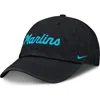 Nike Black Miami Marlins Club Adjustable Hat In Black