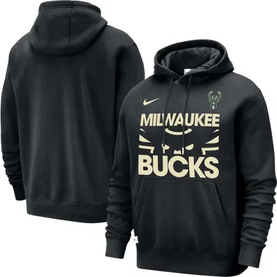 Nike Black Milwaukee Bucks Courtside Club Pullover Hoodie