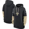 Nike Black New Orleans Saints 2024 Sideline Essential Fleece Pullover Hoodie In Black