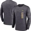Nike Men's Black New Orleans Saints 2024 Sideline Velocity Performance Long Sleeve T-shirt In Black
