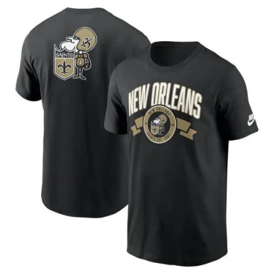 Nike Black New Orleans Saints Rewind Front And Back Hit Essential T-shirt