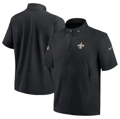 Nike Men's Sideline Coach (nfl New Orleans Saints) Short-sleeve Jacket In Black