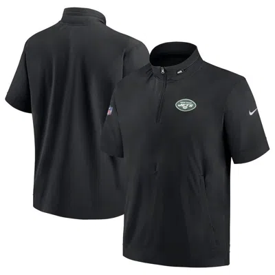 Nike Men's Sideline Coach (nfl New York Jets) Short-sleeve Jacket In Black