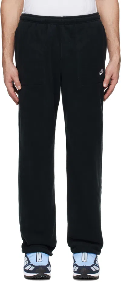 Nike Black  Sportswear Club Winterized Lounge Pants In Black/white