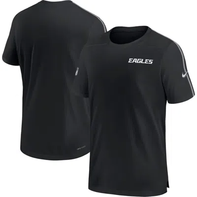Nike Black Philadelphia Eagles 2024 Sideline Coach Uv Performance T-shirt