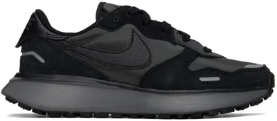 Nike Womens Anthracite Black Phoenix Waffle Leather And Mesh Low-top Trainers In Grey