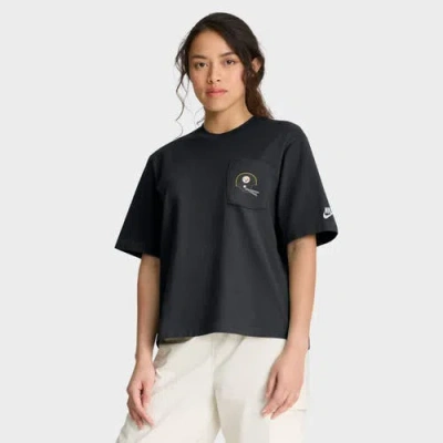 Nike Black Pittsburgh Steelers Rewind Pocket Boxy T-shirt