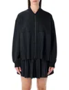 Nike Black Pleated Zip Jacket In Black