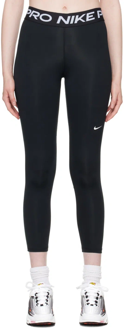 Nike Black Printed Leggings In Black/white