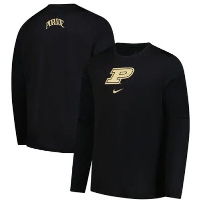 Nike Black Purdue Boilermakers Basketball Shootaround Long Sleeve T-shirt In Brown
