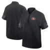 Nike Black San Francisco 49ers Sideline Short Sleeve Quarter-zip Performance Coach Jacket In Black
