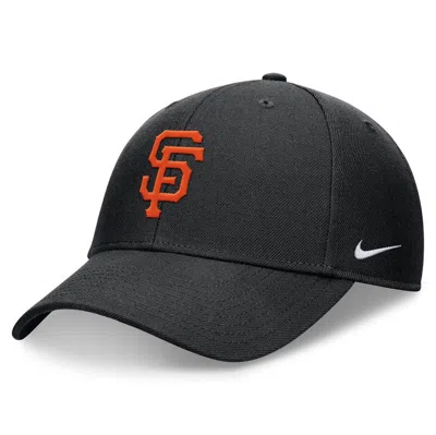 Nike Black San Francisco Giants Evergreen Club Performance Adjustable Hat In Blck,blk