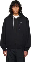 Nike Solo Swoosh Full-zip Hoodie In Black/white