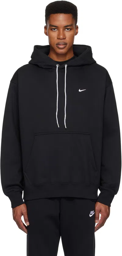 Nike Black Solo Swoosh Hoodie In Black/white