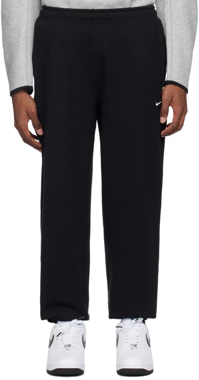 Nike Black Solo Swoosh Sweatpants In Black/white