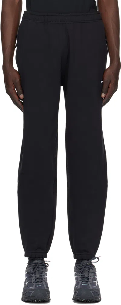 Nike Black Solo Swoosh Sweatpants In Black/white