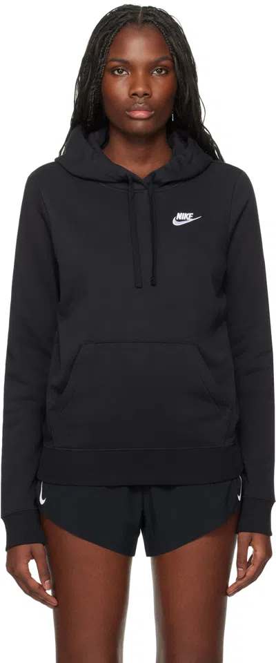 Nike Black Sportswear Club Fleece Hoodie In Black/white