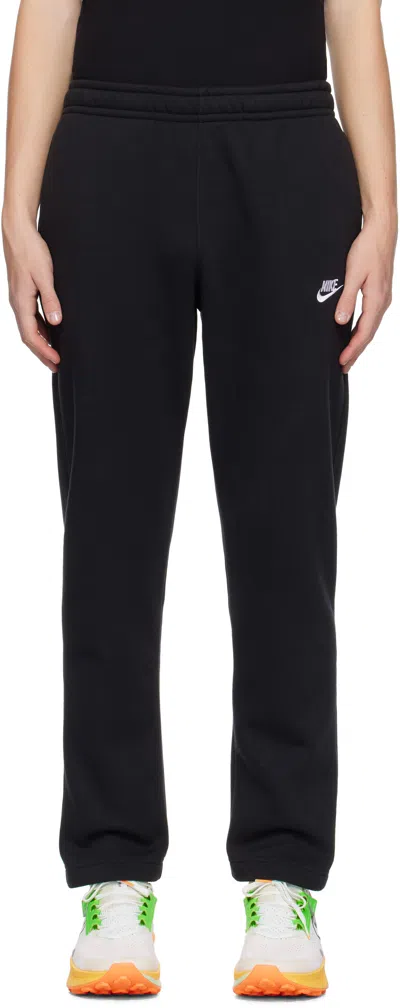 Nike Black Sportswear Club Fleece Sweatpants In Black/black/white
