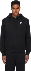 Nike Black Sportswear Club Hoodie In Black/black/white
