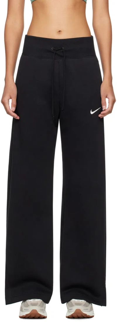 Nike Black Sportswear Phoenix Lounge Pants In Black/sail