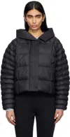 Nike Women's  Sportswear Swoosh Puffer Primaloft® Therma-fit Oversized Hooded Jacket In Black/white