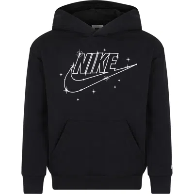 Nike Kids' Little Boys Sportswear Shine Fleece Pullover Hoodie In Black