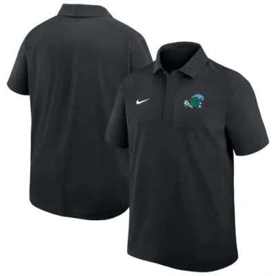 Nike Black Tulane Green Wave 2025 Sideline Polo