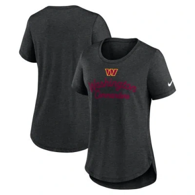 Nike Black Washington Commanders Script Tri-blend T-shirt