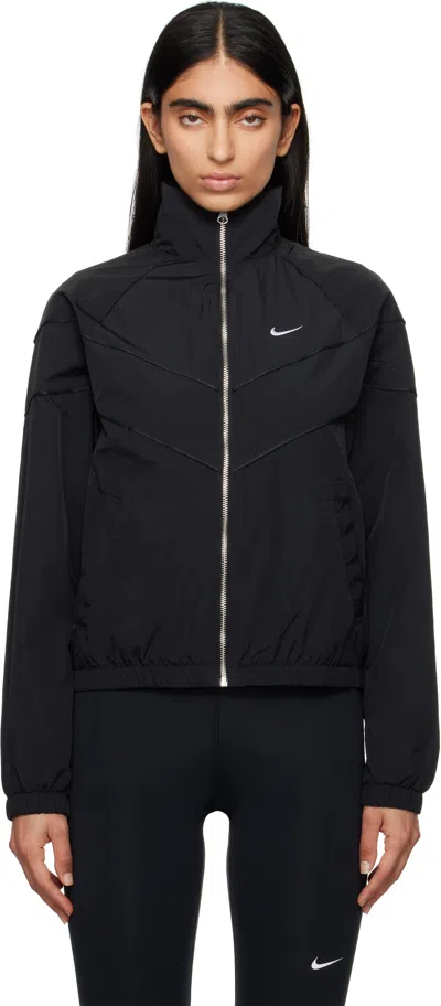 Nike Black Windrunner Jacket In Black/white