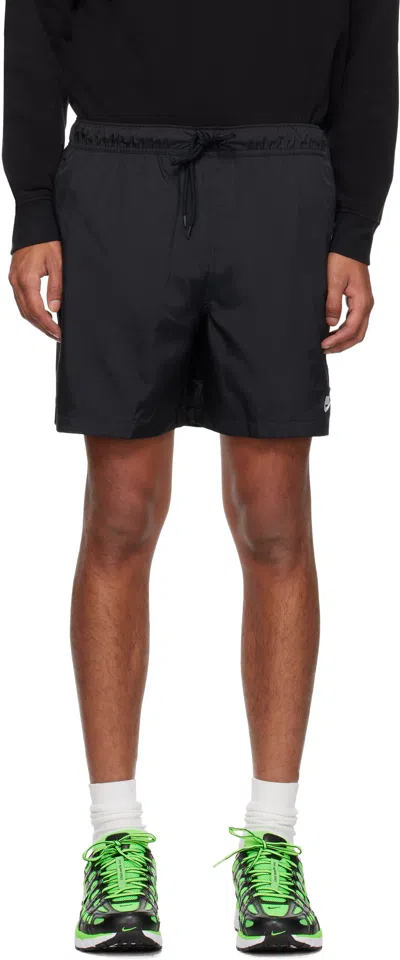 Nike Black Woven Flow Shorts In Black/white