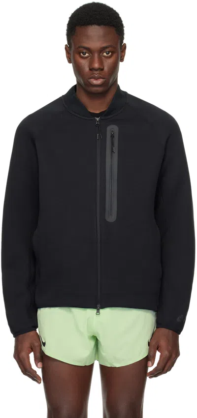 Nike Black Zip Sweatshirt In Black/black
