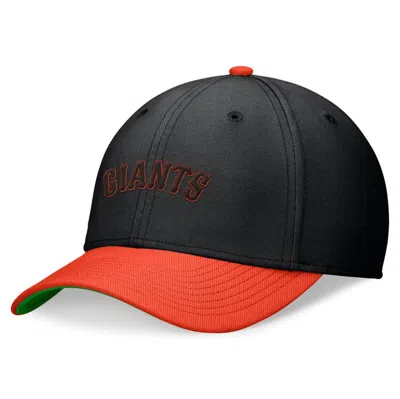 Nike Men's Black/orange San Francisco Giants Cooperstown Collection Rewind Swooshflex Performance Hat In Bk,teamorg