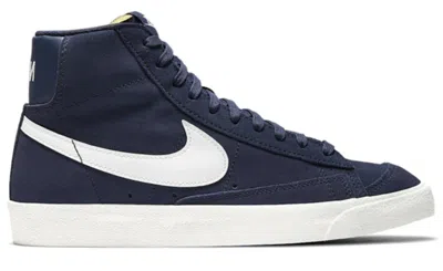 Pre-owned Nike Blazer 77 Mid Navy Suede (women's) Sneakers In Blackened Blue/summit White