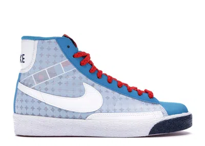Pre-owned Nike Blazer High (women's) Sneakers In Neo Turquoise/midnight Navy Blue/cement Red