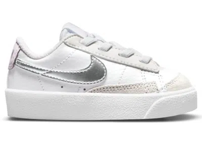 Pre-owned Nike Blazer Low 77 Metallic Silver Sneakers In Platinum Tint/light Violet/white
