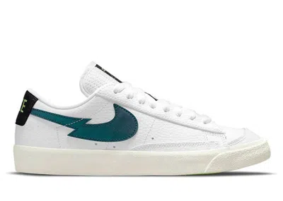 Pre-owned Nike Blazer Low 77 Split Swoosh Sneakers In White/aquamarine/lime Glow