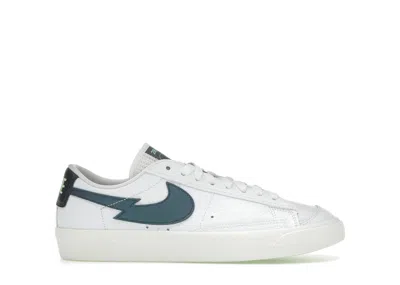 Pre-owned Nike Blazer Low 77 Split Swoosh Sneakers In White/aquamarine/lime Glow