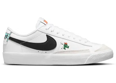 Pre-owned Nike Blazer Low 77 The World Is Your Playground Sneakers In White/bright Crimson/stadium Green