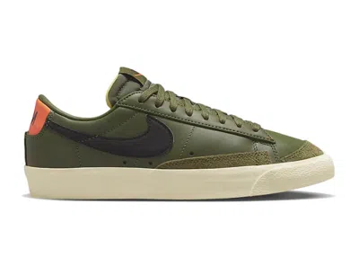 Pre-owned Nike Blazer Low 77 (women's) Sneakers In Medium Olive/orange Trans/coconut Milk