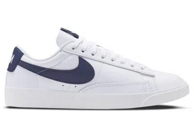Pre-owned Nike Blazer Low Le Navy (women's) Sneakers In White/midnight Navy Blue