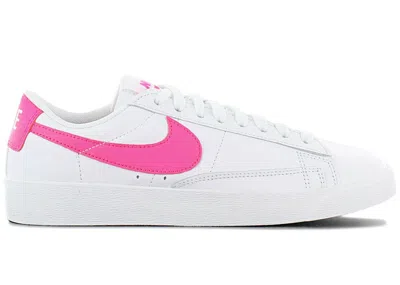 Pre-owned Nike Blazer Low Le (women's) Sneakers In White/laser Fuchsia
